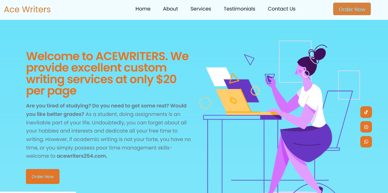 AceWriters Website